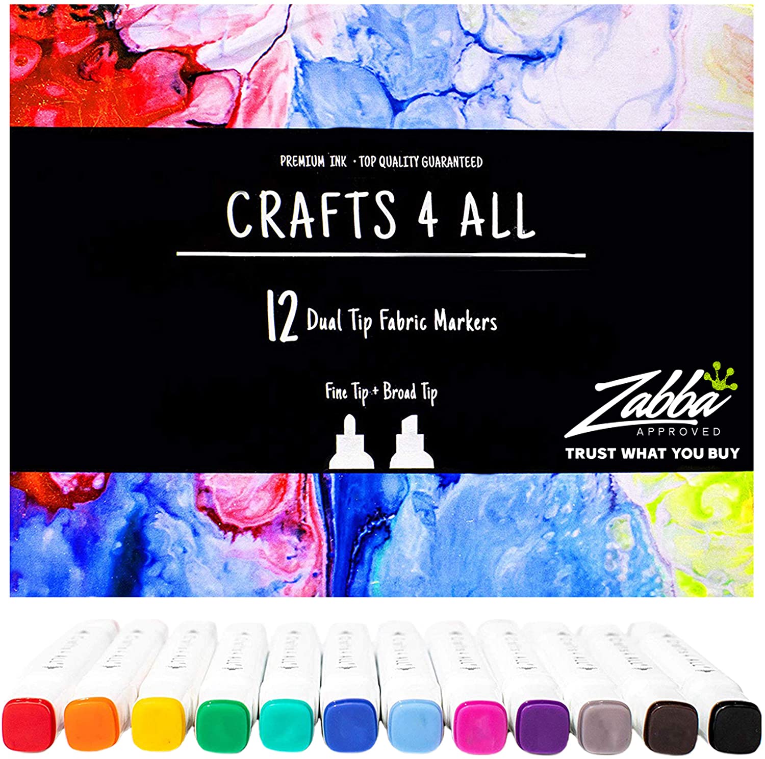 Crafts 4 ALL 12 Dual Tip Fabric Markers