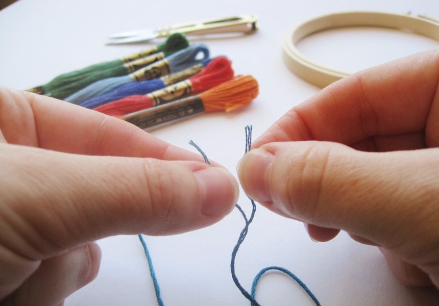 How to Thread an Embroidery Needle and Not Prick a Finger