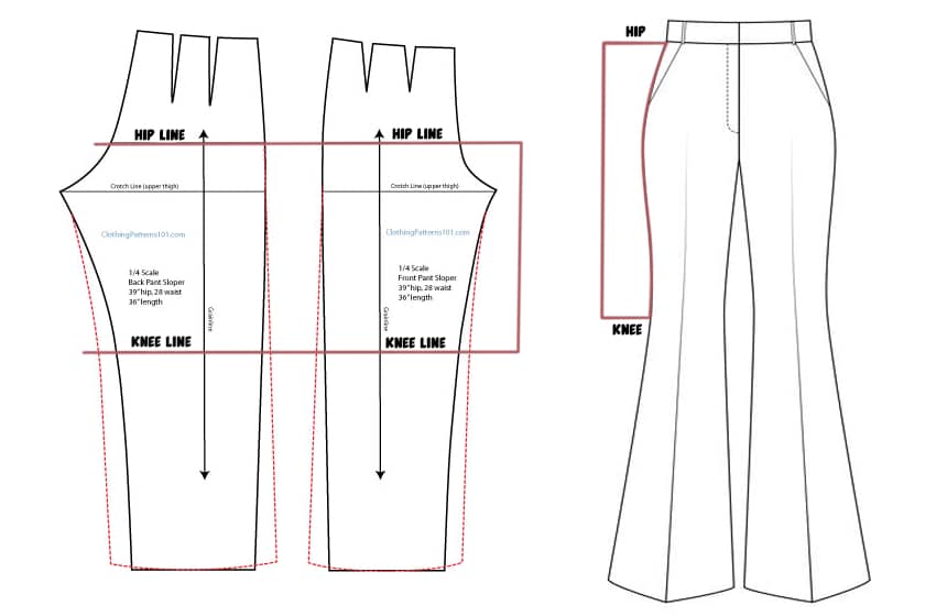 How to Make a Flare Pants Pattern in 4 Steps