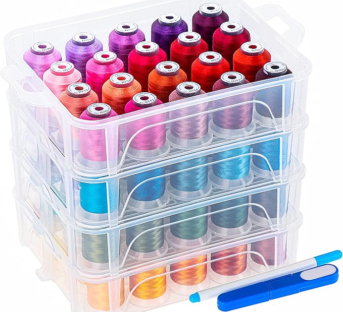 New Brothread 80 spool embroidery thread w/ carry case